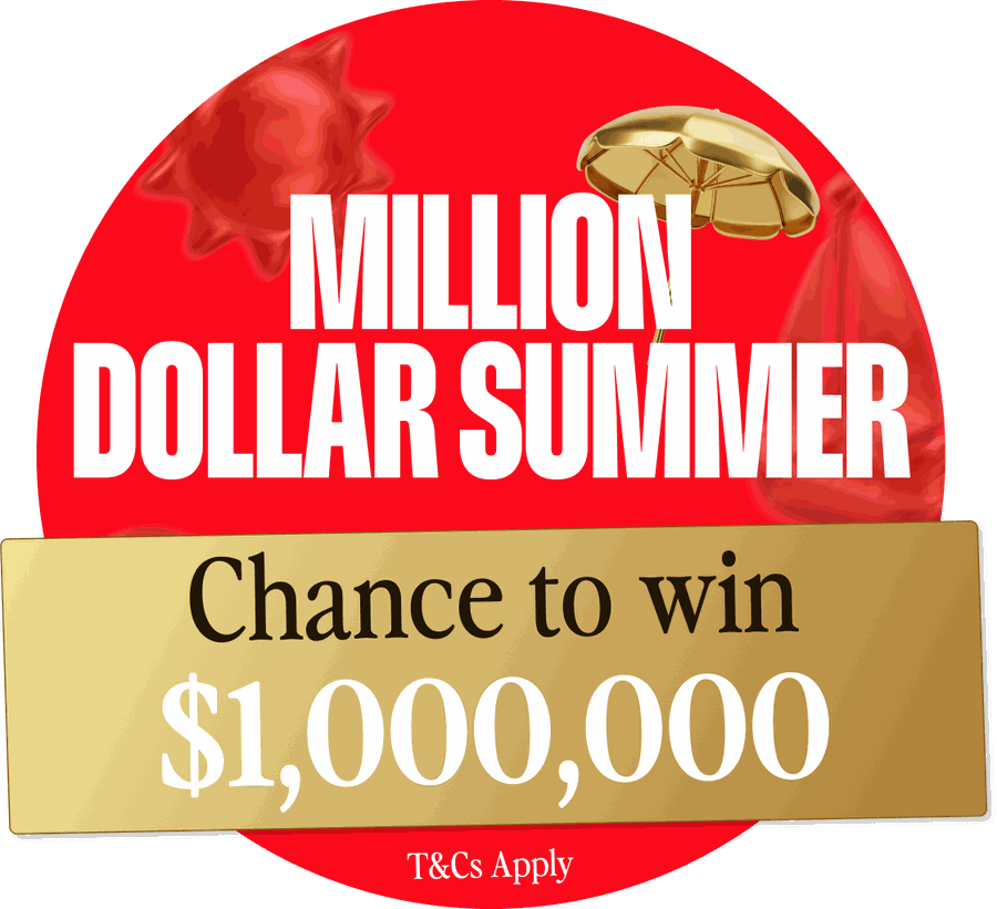 Million Dollar Summer, chance to win $1,000,000. T&Cs apply.