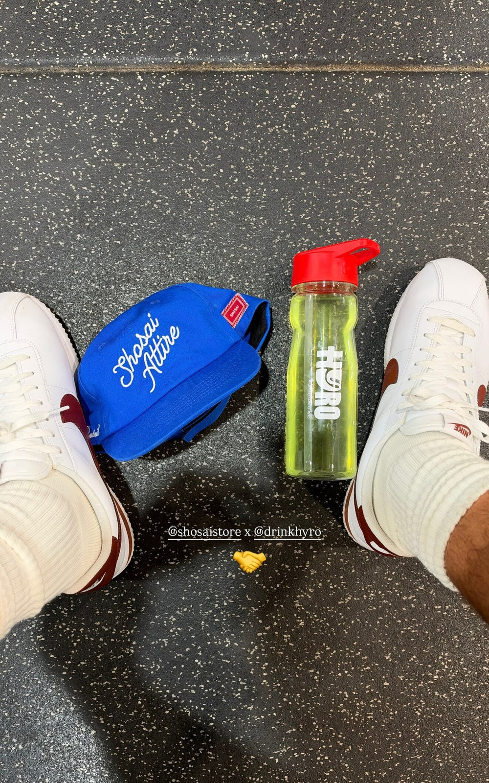 Hyro Lemon Lime bottle on the gym floor
