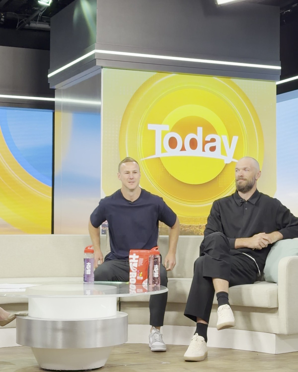 Hyro pouch and two Hyro bottles on the Today show desk